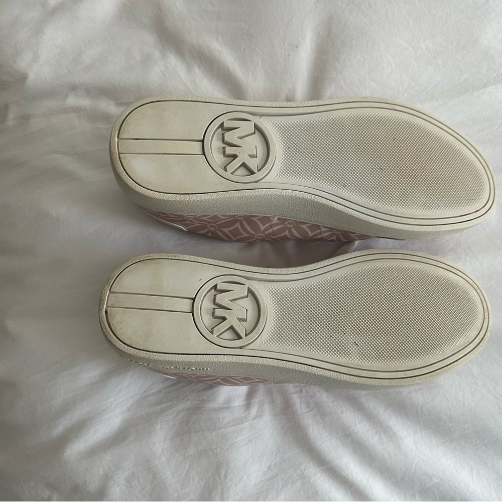 Michael Kors Pink and White Geometric Sneakers - Picture 4 of 6